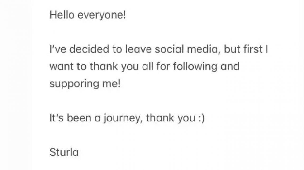 Sturla Holm Laegreids Abschiedsbotschaft auf Instagram.