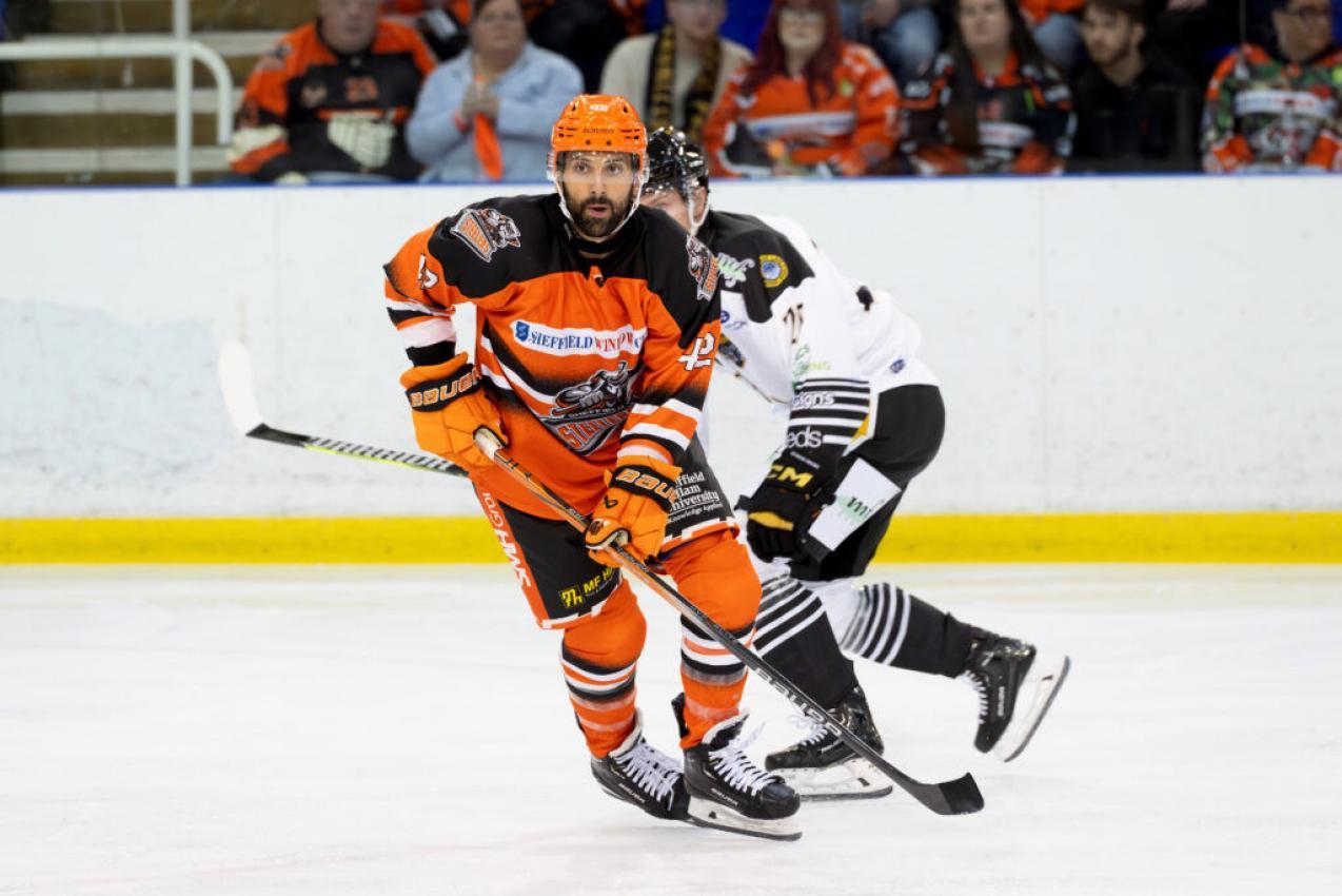 Angelo Miceli bei seinem Abenteuer in Sheffield. © Sheffield Steelers/Woolley