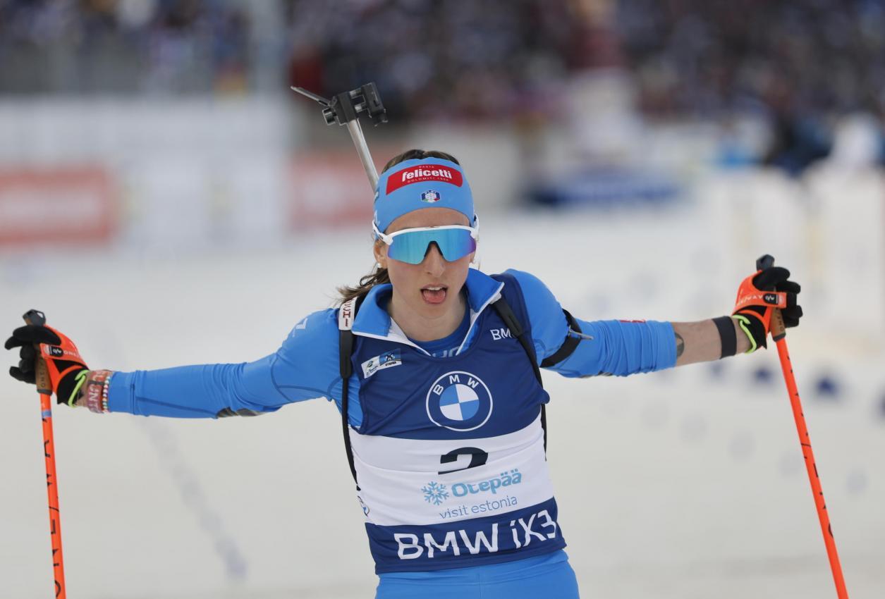 Bei Italiens Biathlon-Damen gilt Lisa Vittozzi wieder als die größte Hoffnung. © ANSA / TOMS KALNINS