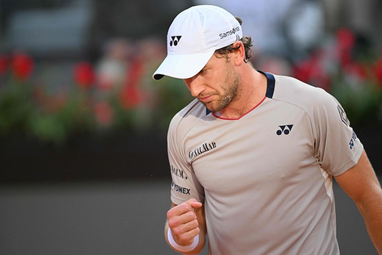 Casper Ruud fordert Sinner im Finale von Rom. © APA/afp / TIZIANA FABI
