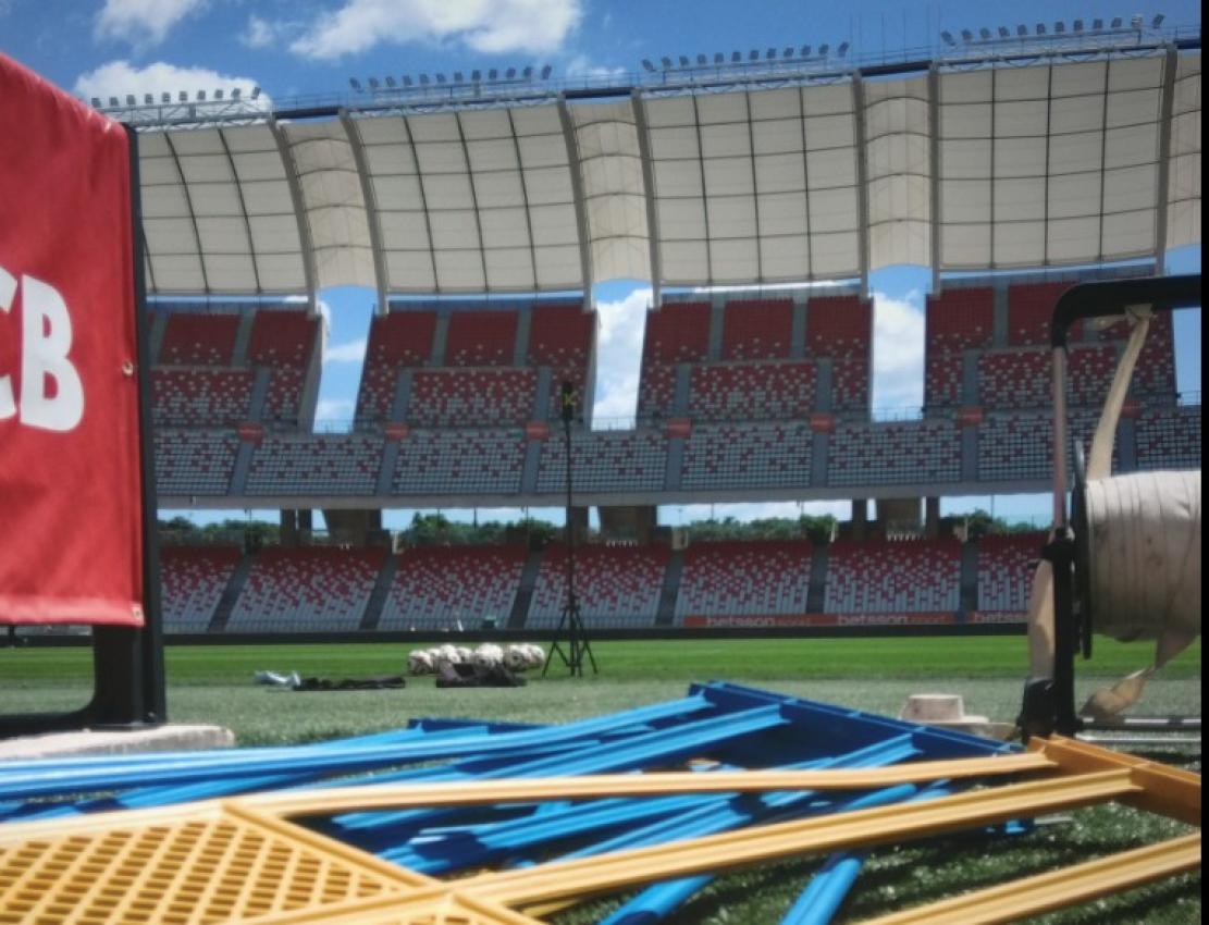 Das San-Nicola-Stadion vor dem Abschlusstraining von Bari. © SSC Bari