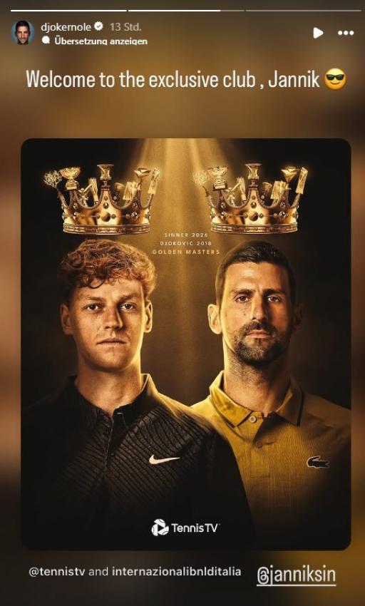 Die Instagram-Story von Novak Djokovic.
