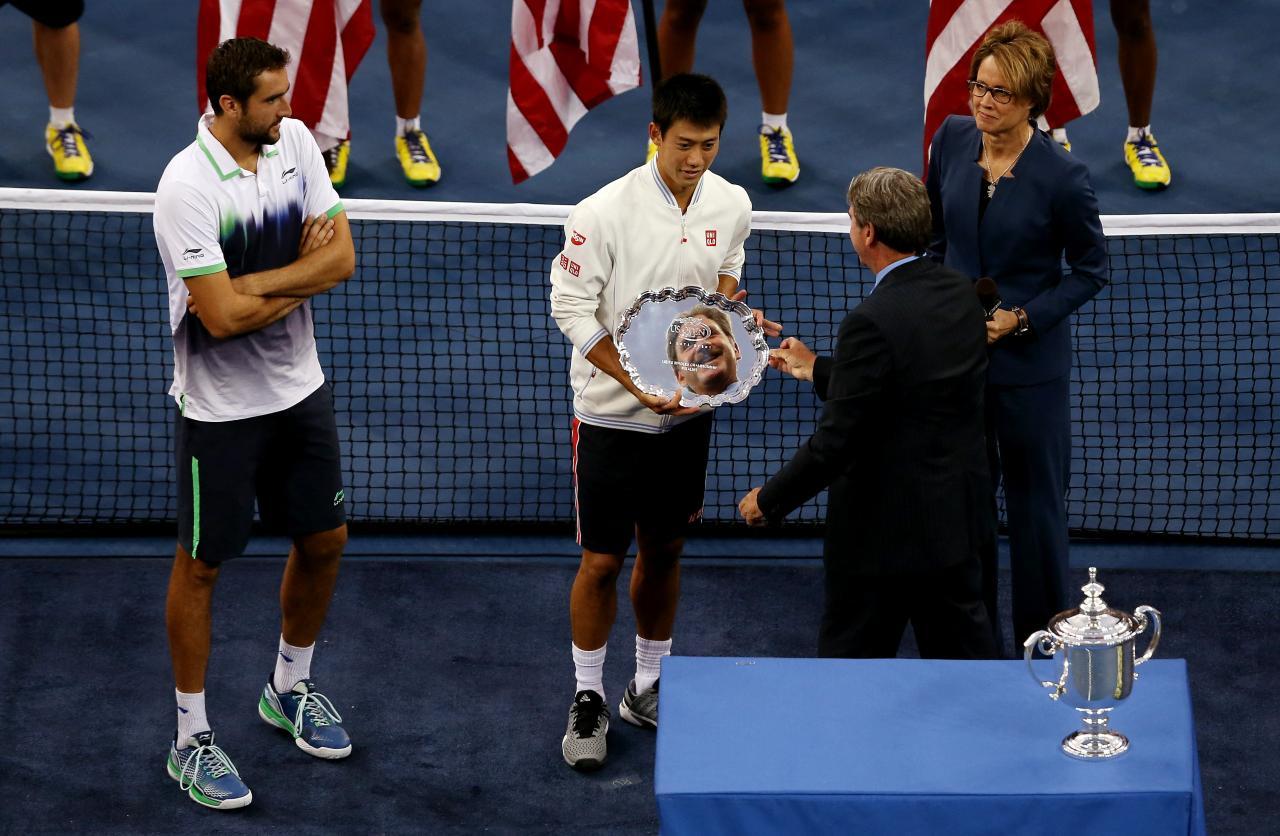 Kei Nishikori nach dem Finale bei den US Open 2014. © GETTY IMAGES NORTH AMERICA / MATTHEW STOCKMAN