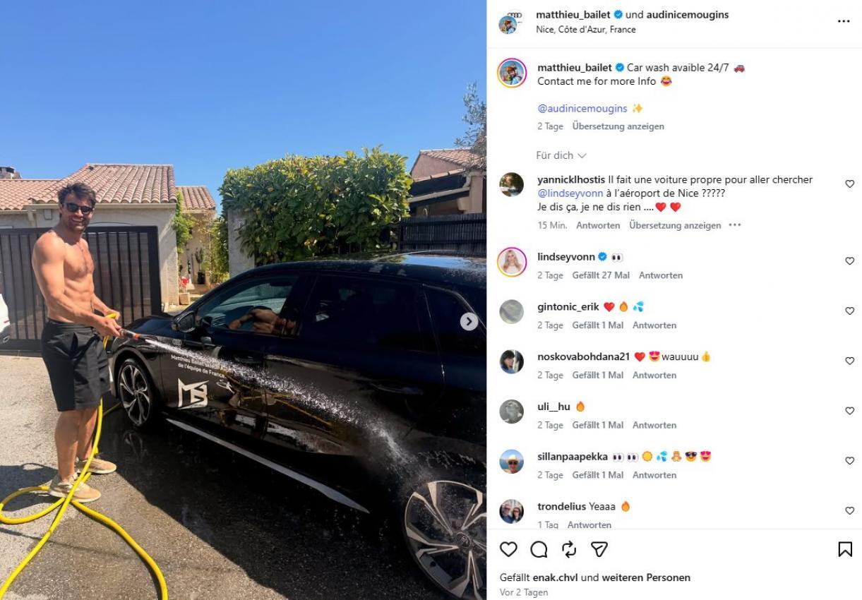 Lindsey Vonn kommentiert mit dem Augen-Emoji. © Instagram