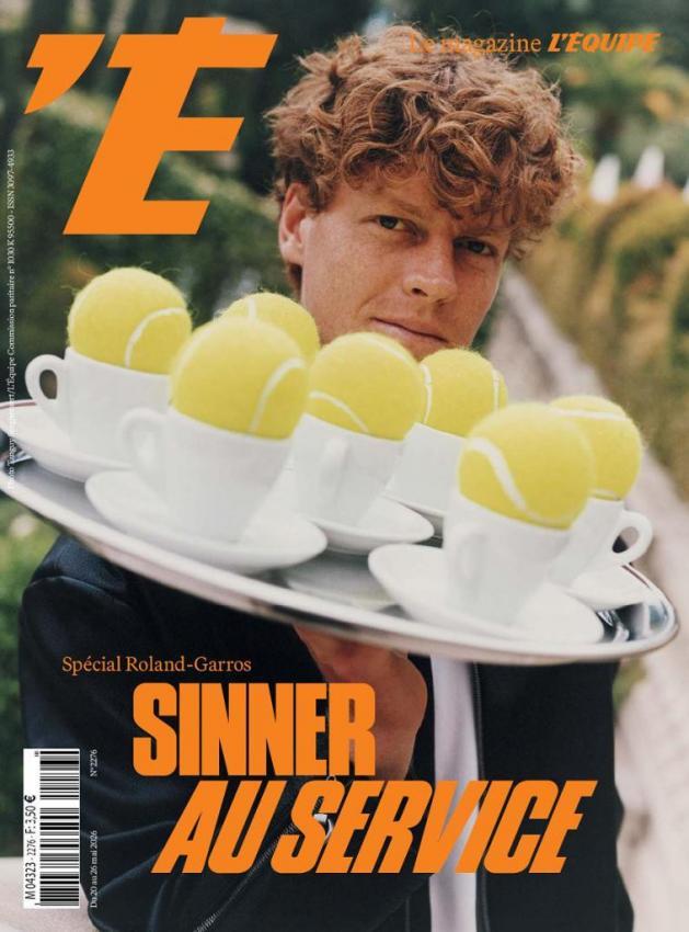 Sinner auf dem Cover des L'Équipe Magazine.
