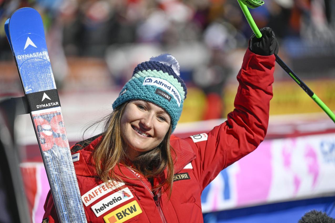 2022 gewann Nufer-Ming in Crans-Montana ein Weltcuprennen. © ANSA / JEAN-CHRISTOPHE BOTT