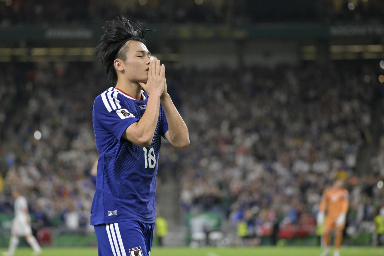 Ayase Ueda erzielte zwei Treffer. © ANSA / Miguel Sierra