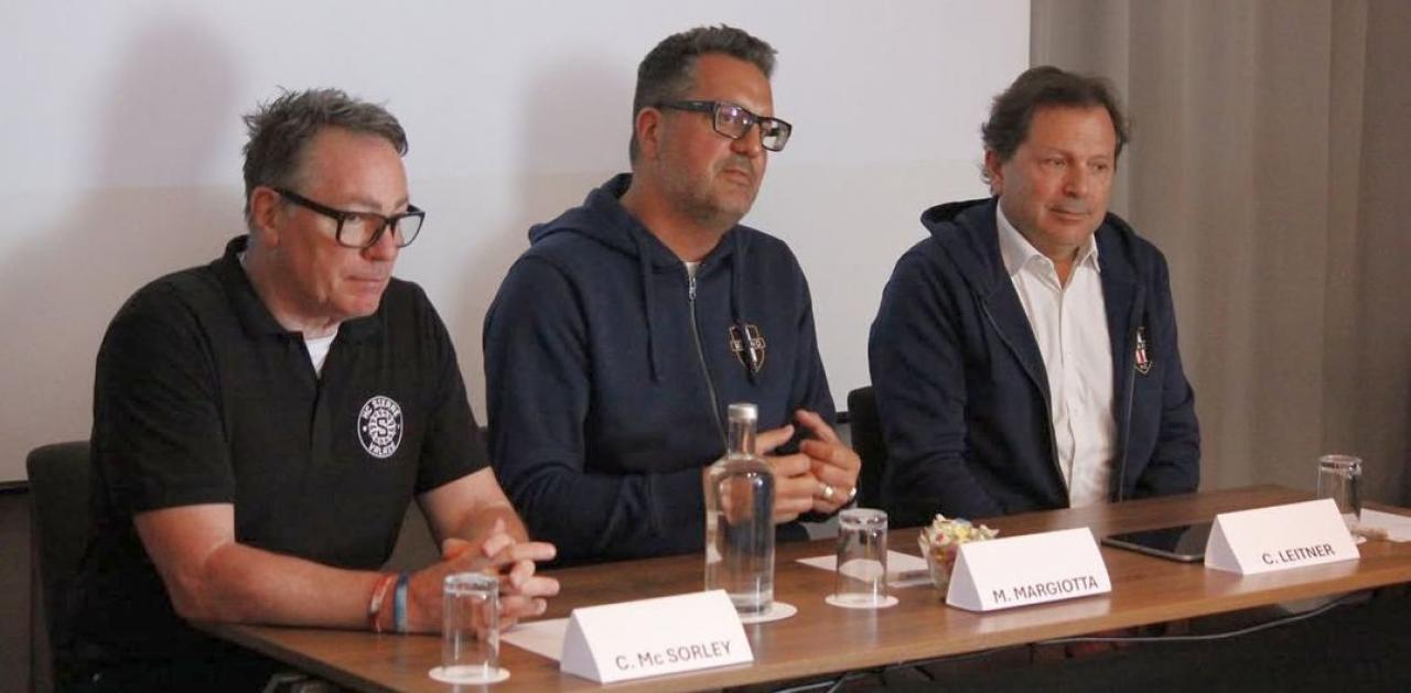 Die starken Männer in Mailand: Chris McSorley, Marco Margiotta und Christof Leitner (v.l.).