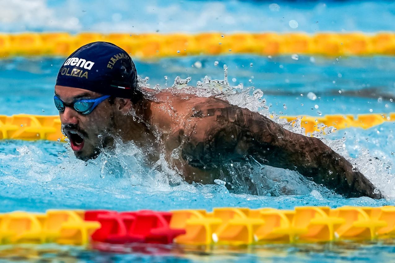 Guilherme Caribé in Aktion im Becken. © Federica Muccichini / Federica Muccichini / Deepbluemedia / Insidefoto