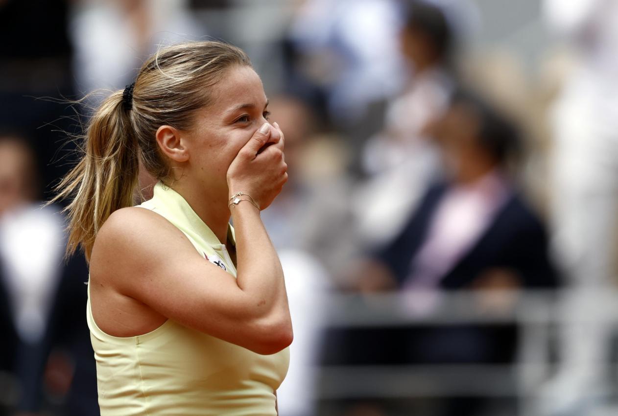 Maja Chwalinska, eine Qualifikantin aus Polen, steht im Halbfinale. © ANSA / YOAN VALAT