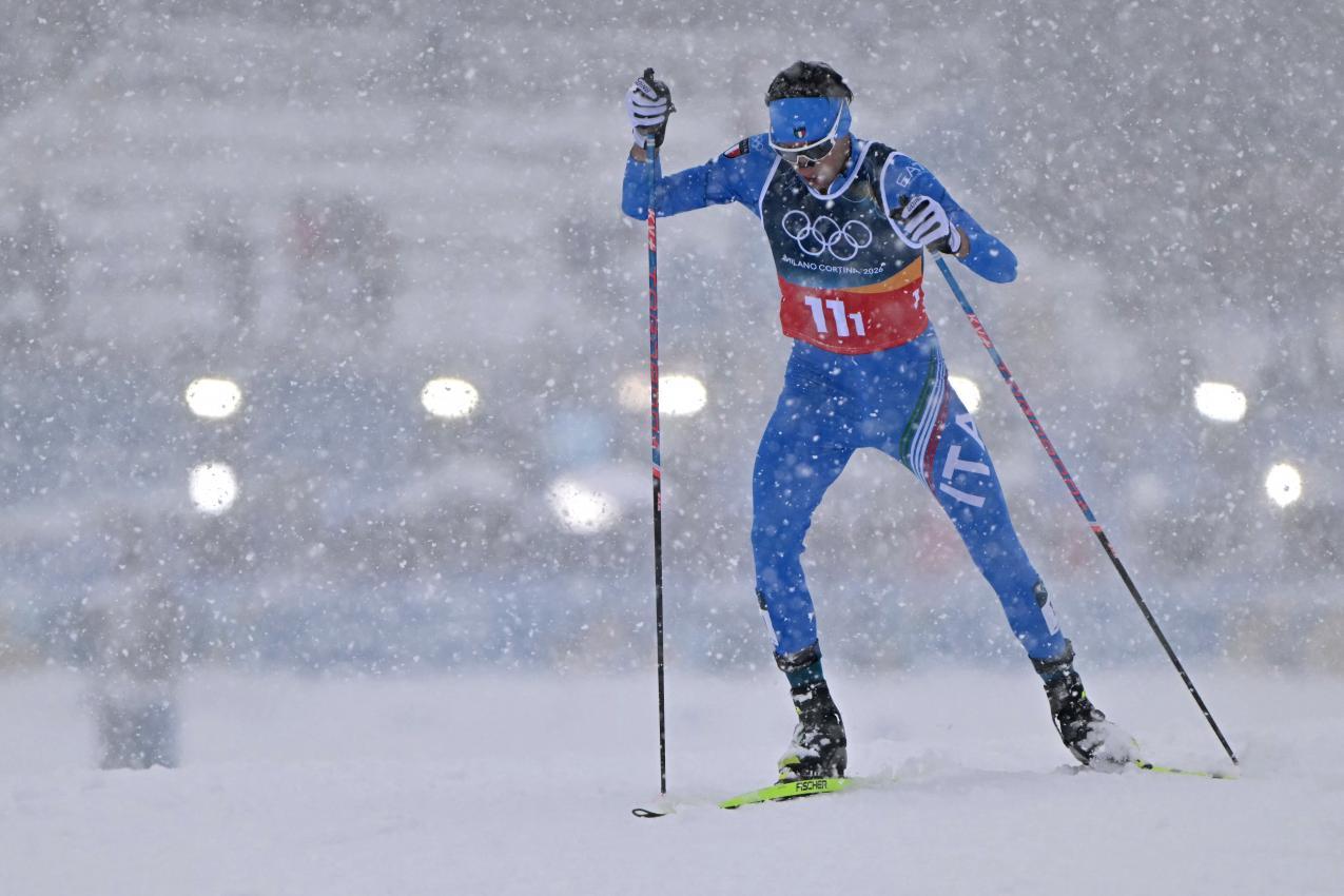 Aaron Kostner bei den Olympischen Spielen in Predazzo. © AFP / JAVIER SORIANO