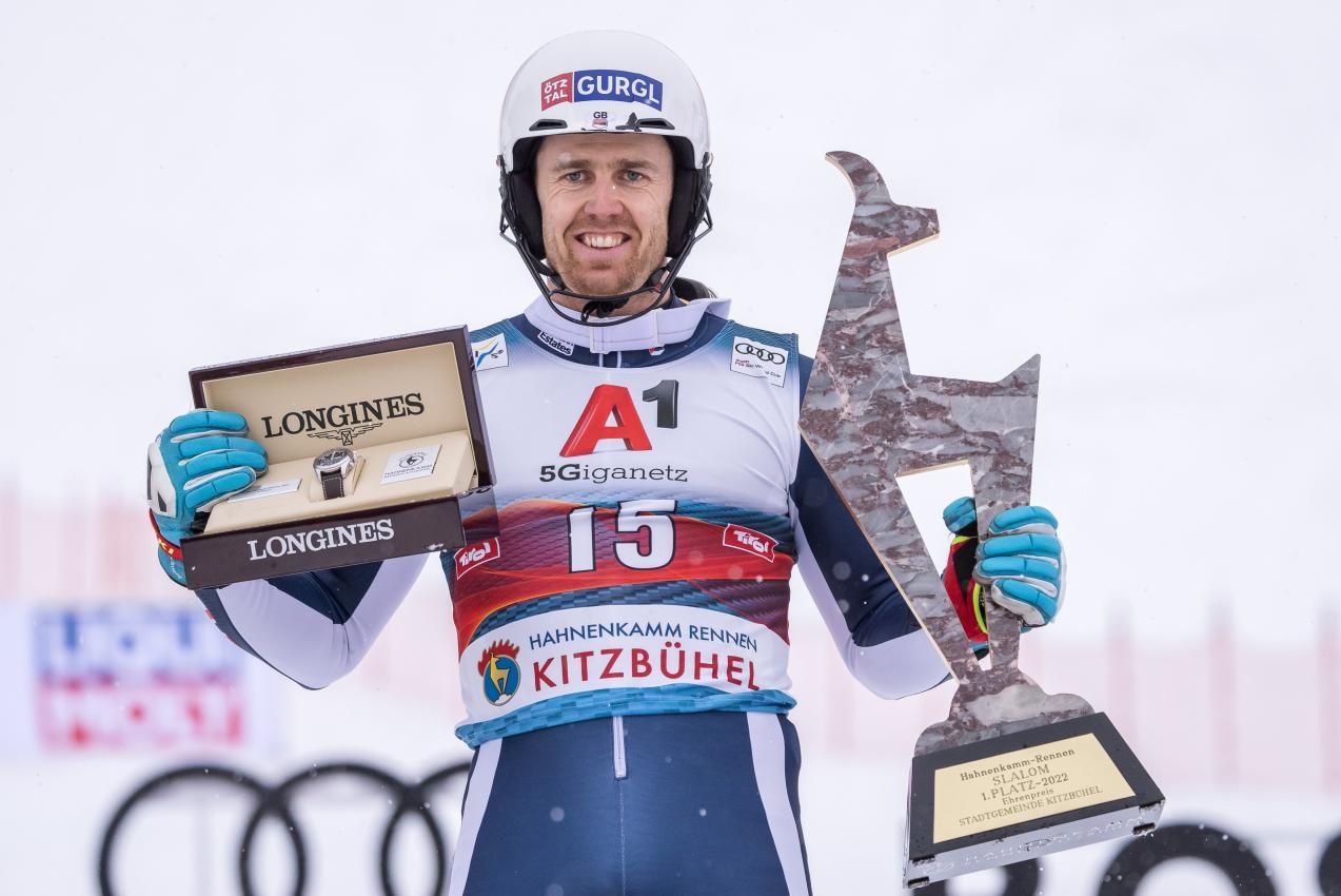 Am 22. Jänner 2022 gewann Dave Ryding den Weltcup-Slalom in Kitzbühel. © APA / EXPA/JOHANN GRODER
