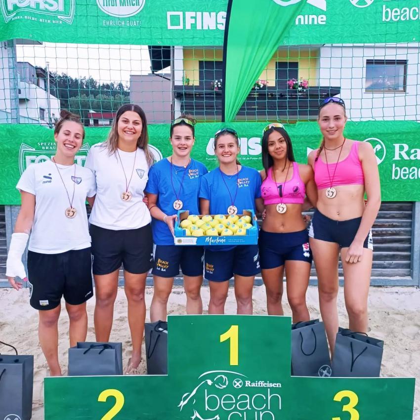 Das Podium in der U18-Kategorie der Damen.