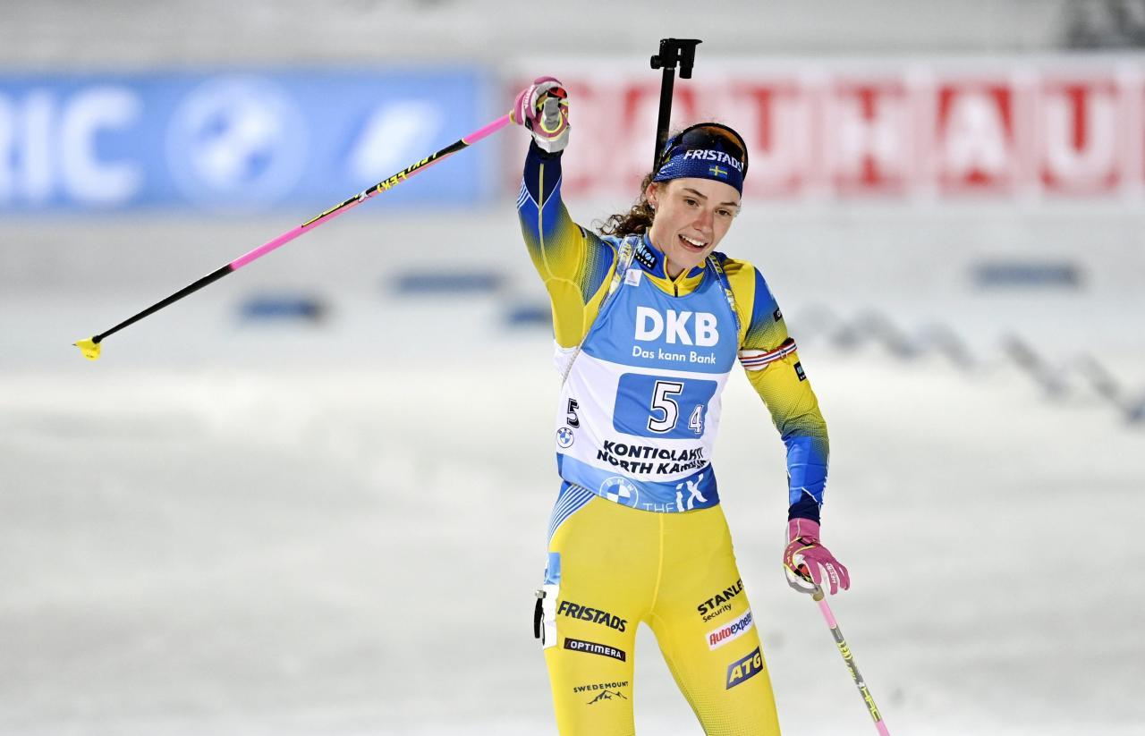 Hanna Öberg erwartet ein Kind von Martin Ponsiluoma. © APA/afp / ANTTI AIMO-KOIVISTO