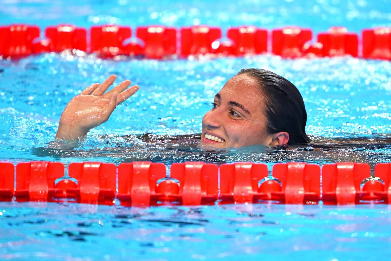 Simona Quadarella gewann ihren vierten EM-Titel über 800 Meter und schrieb damit Geschichte. © APA/afp / FRANCOIS-XAVIER MARIT