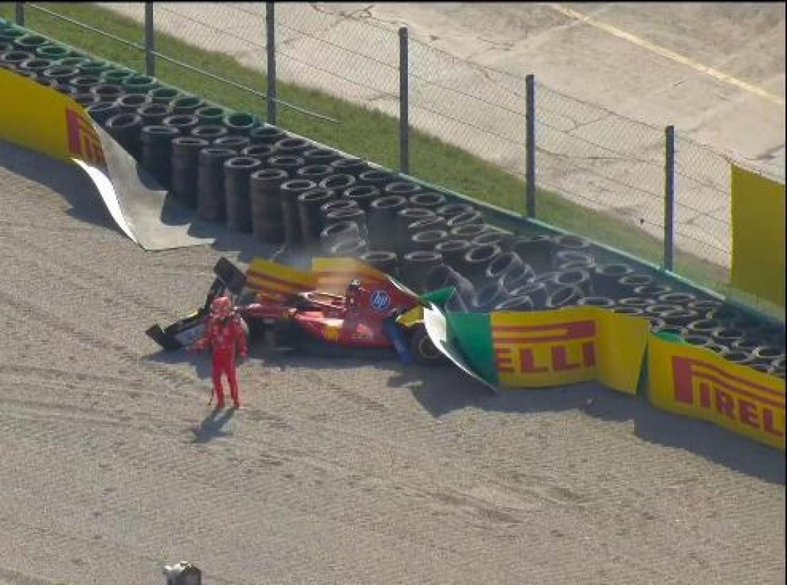 Charles Leclerc flog in der Parabolica von der Strecke. © ANSA / FRAME TRATTO DA SKY SPORT/NPK