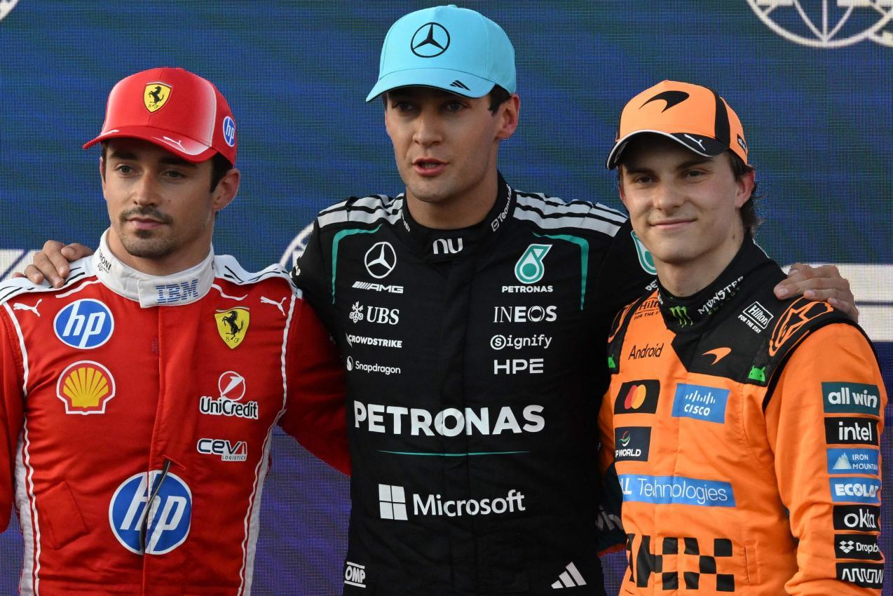 Das Podium des Qualifyings. © APA/afp / IGOR IVANKO