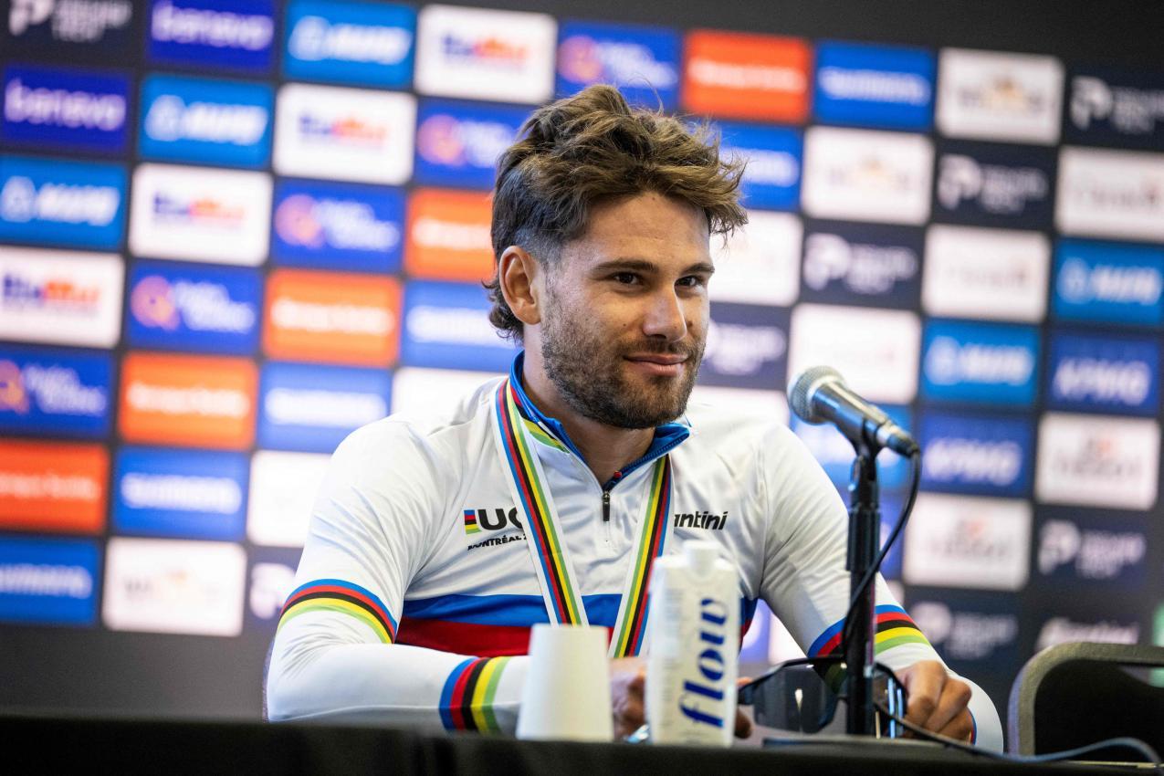 Filippo Ganna hat bereits seine zweite WM-Medaille geholt, nachdem er im Zeitfahren Silber errungen hatte. © APA/afp / ANDREJ IVANOV
