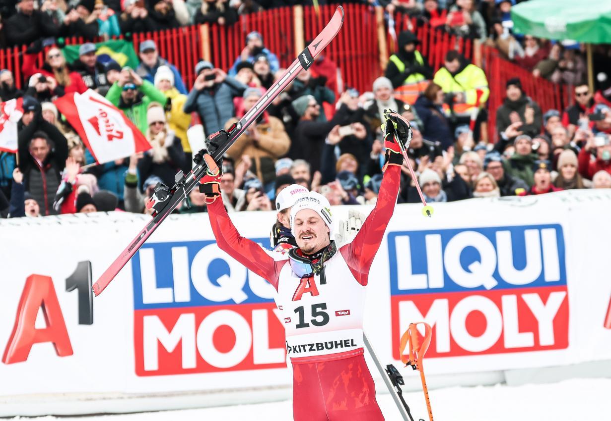 Manuel Feller triumphierte in der letzten Saison in Kitzbühel. © APA / EXPA/ JOHANN GRODER