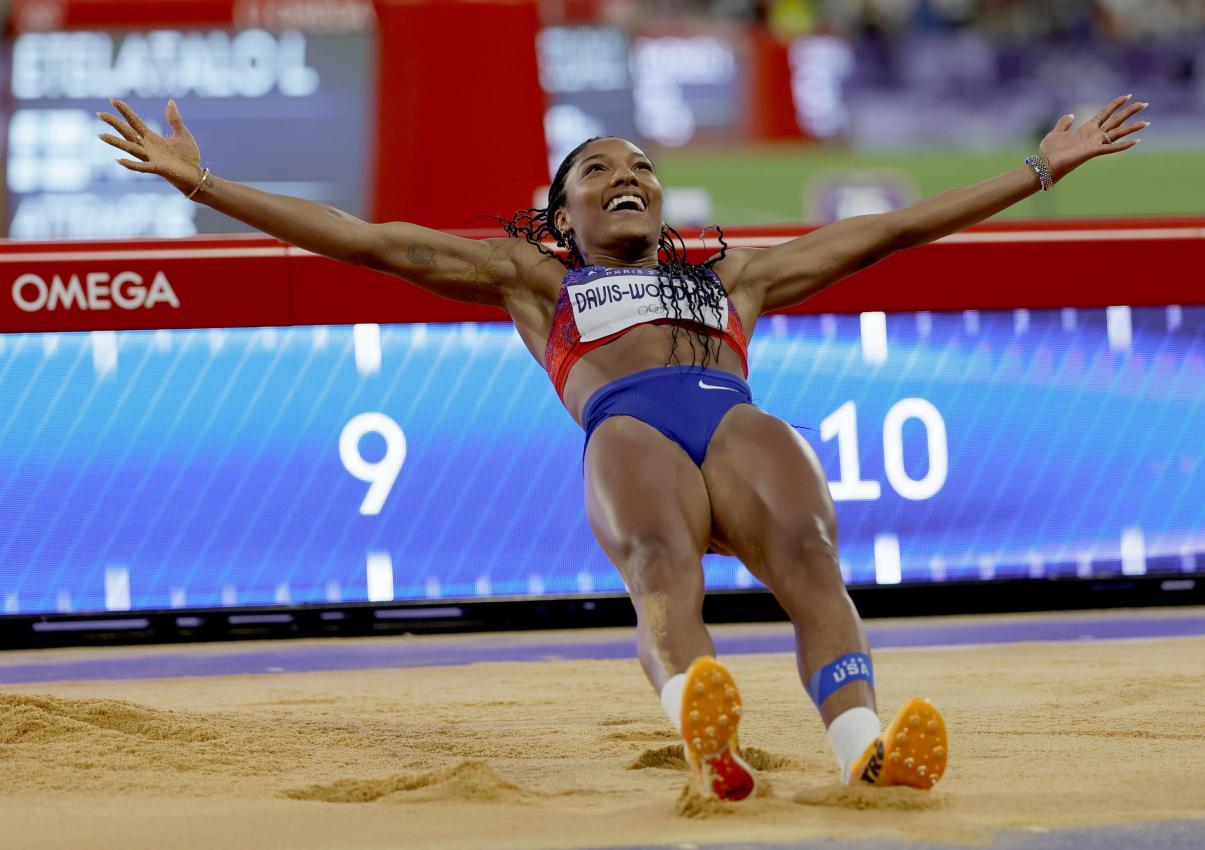 Tara Davis-Woodhall wurde in einem Autounfall verwickelt. © ANSA / RONALD WITTEK