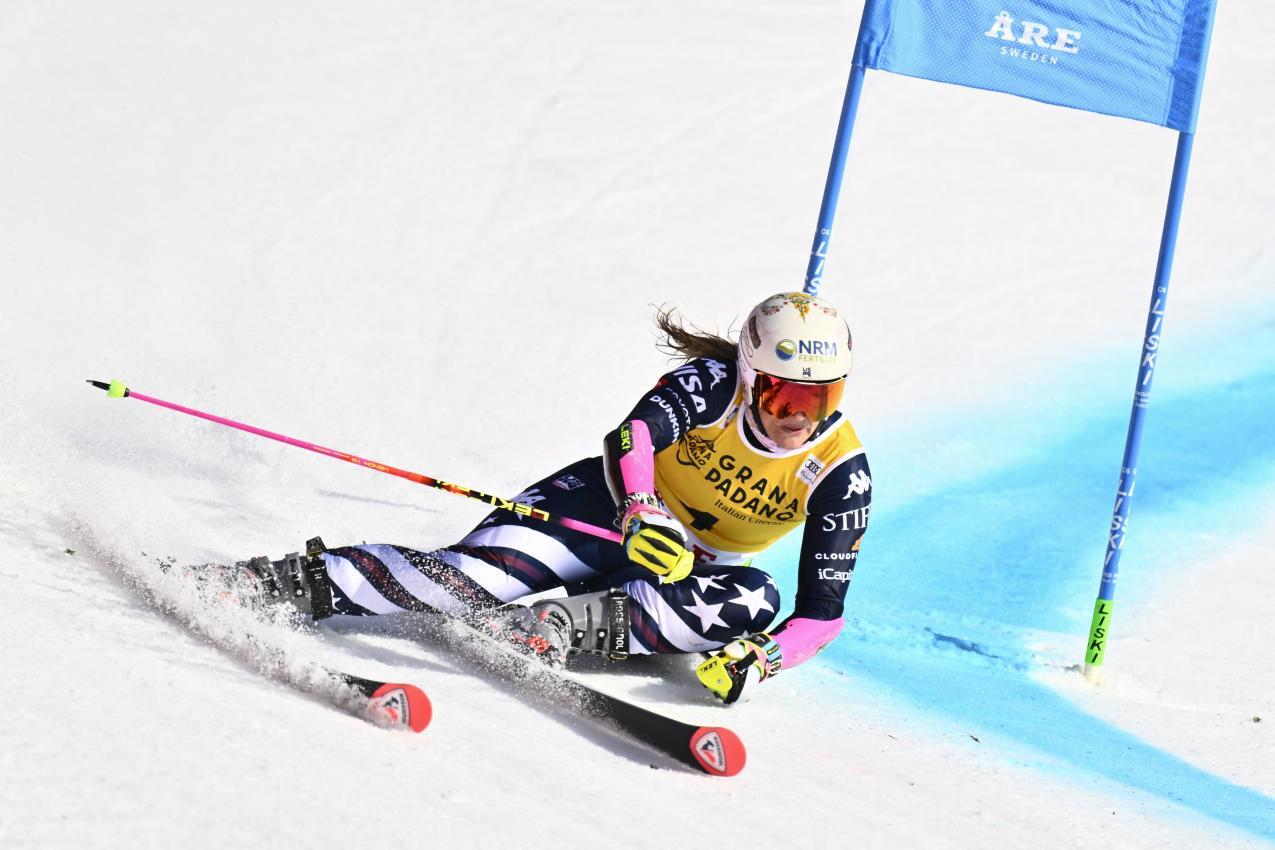 Ein besonderes Design ziert den Helm von Paula Moltzan. © TT News Agency / PONTUS LUNDAHL