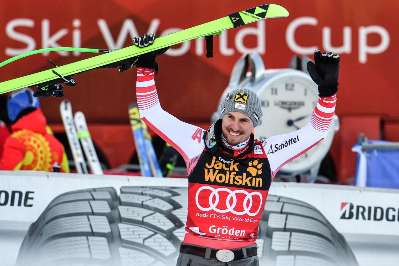 Fuhr in Gröden viermal aufs Podest: Max Franz © AFP / ALBERTO PIZZOLI