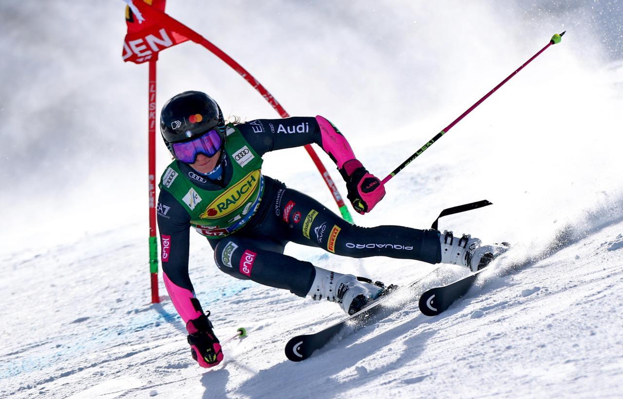 Marta Bassino gab in Sölden ihr Comeback. © ANSA / ANNA SZILAGYI