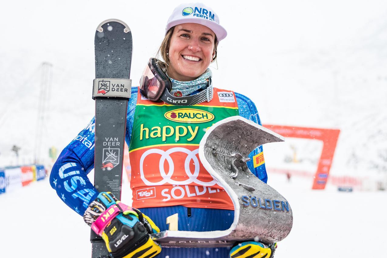 Paula Moltzan gewann das Rennen in Sölden. © APA / EXPA/ JOHANN GRODER