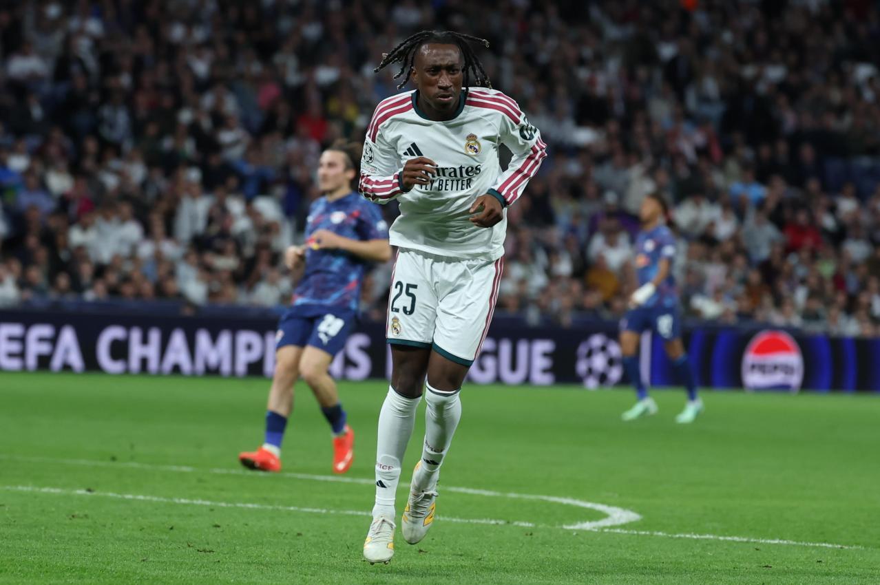 Real Madrids Yan Diomande traf gegen seinen Ex-Klub Leipzig. © ANSA / Kiko Huesca